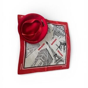 Bernina Red Women's Hat and Scarf Set- great for sowing enthusiasts!